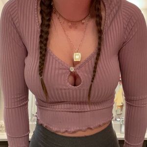 Purple Ribbed Longsleeve